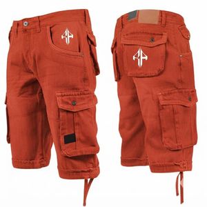 Pantalones Cortos de Mezclilla para Hombre, de Alta Calidad, con Estampado de Serigrafía, Estilo Jeans, de Pierna Ancha, Material Spandex/Poliéster - Product Image 1