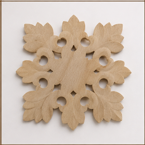 Décoration murale florale en bois faite à la main, art décoratif traditionnel, design carré, motif végétal - Product Image 3