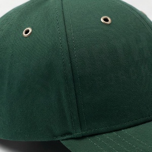 Casquette de baseball verte à 6 panneaux unisexe en sergé de coton, couleur unie, décontractée pour adultes - Product Image 6