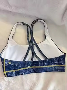 Women Strappy Sublimated Sports Yoga Bra Fitness Workout <b>Running</b> Cross Back Bra with Removable <b>Pads</b> - Product Image 6