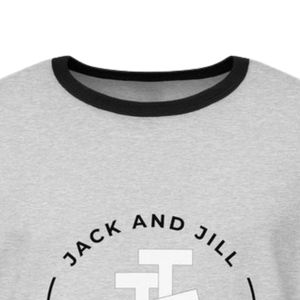 Camiseta Unisex Estilo Ringer para Papá, Color Gris Jaspeado con Ribete en Contraste Negro, Cuello Redondo, Informal, para Uso Diario, Suave, Cómoda, Estilo Retro - Product Image 3