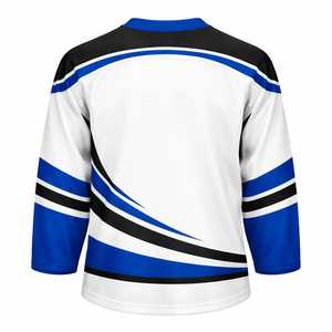 Jersey de Hockey sobre Hielo Unisex de Manga Larga, 100% Poliéster, Cuello en V con Cordones, Transpirable, Ligero, Absorbe la Humedad, con Transferencia de Calor, Deportivo - Product Image 5