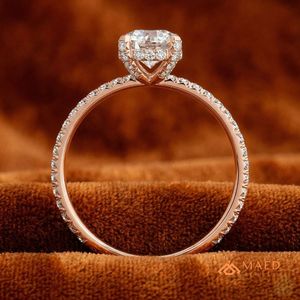 Rose Gold Plated Silver Ring Prong Elegant Bridal Wedding Anniversary Promise Engagement Jewelry Women Daily Wear Gift Luxury - Product Image 2