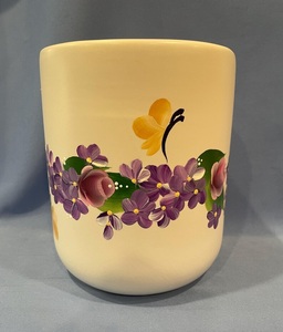 Hand Painted Ceramic Utensil Holder Glossy Finish Sturdy Build Heat Safe <b>Decorative</b> Floral Design <b>Kitchen</b> Counter Organizer - Product Image 3