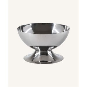 Bol à chocolat en métal haut de gamme sur support, élégant bol de service en acier inoxydable sur piédestal, vaisselle raffinée, coupelle à dessert sur pied pour la décoration - Product Image 1