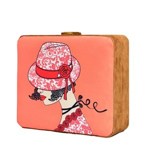 Hat <b>Girl</b> Print Clutch Bag for Women and Travel Use - Product Image 2