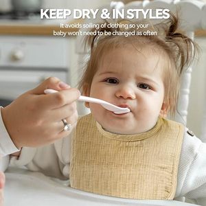 Bavoirs en mousseline de bambou premium pour bébé, 100% bambou, légers et doux pour la peau - Product Image 4
