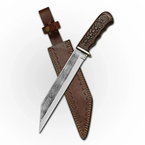 Couteau de chef viking professionnel, forgé à la main, personnalisé, ambidextre, écologique, en acier au carbone avec étui en cuir - Product Image 1