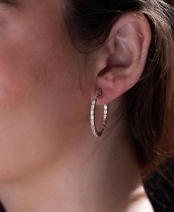 Elegantes Pendientes de Aro de Oro Sólido de 14k con Diamantes Cultivados en Laboratorio de Corte Brillante Redondo de 2.70 Quilates, Certificados por IGI, Joyería para Bodas y Fiestas - Product Image 2