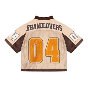 T-shirt de football pour hommes à col en V et épaules tombantes, 280 g/m², surdimensionné, imprimé numérique 3D, maillot de football en mesh pour hommes - Product Image 2