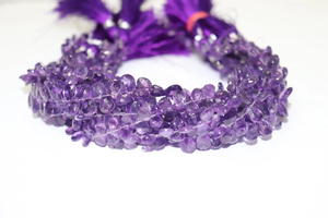 AAA Brasil amatista facetada forma de pera cuentas 6*8mm 8 pulgadas taladro lateral al por mayor para la fabricación de joyas cuentas de piedra - Product Image 5