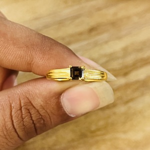 Modern Style Smoky <b>Quartz</b> <b>Ring</b> Minimalist Brass Jewelry For Women 18k Gold Plated Dainty Geometric <b>Ring</b> For Wholesale/OEM/ODM - Product Image 5
