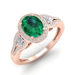 REYES High Quality 925 Sterling <b>Silver</b> Moissanite Halo <b>Rings</b> Women Oval Cut 4.42Ct <b>Emerald</b> Gemstone Customizable Fine Jewelry - Product Image 2
