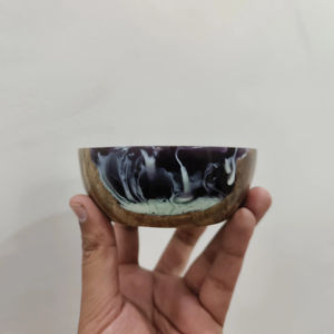 Tazón de Madera Pulida Resistente, Tazón Redondo, Vajilla, Tazón para Servir con Acabado Pulido, para Uso en el Hogar, Hoteles y Restaurantes - Product Image 1