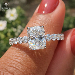 SHREERAJ <b>SOLITAIRE</b> Trendy Diamond Engagement Eternity <b>Rings</b> 14K Solid Gold 3.50 CTW Radiant Cut Lab Grown Diamonds IGI Certified - Product Image 1