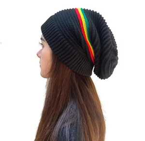 Black Knitted Breathable & Waterproof Beanie <b>Hat</b> Casual Winter Headwear for Adults 56-58CM Handmade Polyester Outdoor Warm <b>Cap</b> - Product Image 2