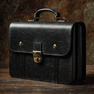 Maletín de Cuero Genuino para Portátil, Estilo Ejecutivo, Bolso Bandolera Profesional - Product Image 1