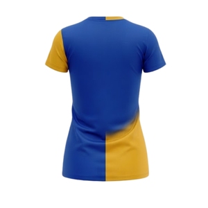 T-shirt personnalisé Sigma Gamma Rho 1922 en chenille pour femme, bleu et or, manches courtes, style décontracté streetwear - Product Image 3