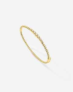 Minimalist Diamond Hinged Bangle <b>Bracelets</b> 14k <b>Solid</b> Gold Round Lab Grown Classic Push Clasp Safety Latch Elegant Luxury Bangle - Product Image 4