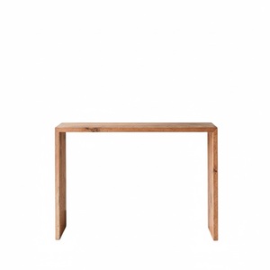 Mesa Consola Moderna y Elegante con Superficie de Madera Natural y Base Geométrica de Acero Inoxidable Dorado para Entrada o Sala de Estar - Product Image 3