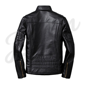 Chaqueta de Cuero Negra para Hombre, Estilo Clásico Urbano, Chaqueta de Motero, Fabricante OEM ODM, Chaqueta de Cuero PU para Hombre, Elegante, Casual y a la Moda - Product Image 5