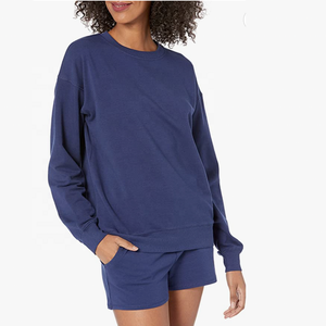 Ensemble 2 pièces personnalisé pour femme : Sweat-shirt col rond et pantalon de jogging à épaules tombantes – Vente en gros - Product Image 1