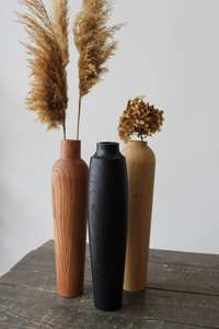 Florero de Madera de Fresno Natural, Floreros de Madera Maciza, Adornos y Decoraciones - Product Image 3