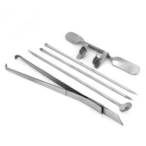 Kit d'outils de précision pour laboratoire : micro-cuillères, spatules et pinces à action inversée en acier inoxydable pour la microscopie - Product Image 4