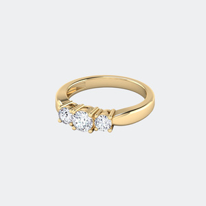 1.00CTW Three <b>Stone</b> Round Diamond Solitaire Ring with Shared Prong Setting - Product Image 6