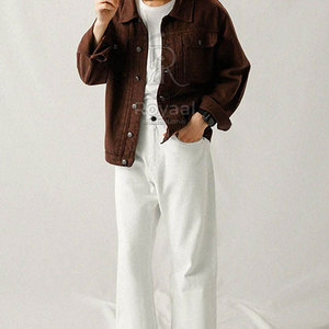 Veste d'hiver côtelée en jean uni léger, confortable, au meilleur prix, en vente - Product Image 3