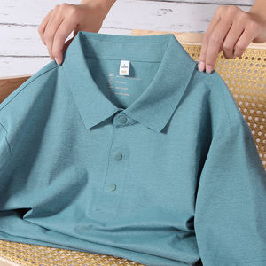 Chemise polo de golf en polyester haute performance, protection, séchage rapide, respirante, logo brodé personnalisé, chemises polo pour hommes - Product Image 5