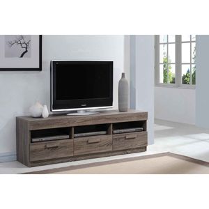 Rustico rovere TV Stand elegante arredamento per la casa con impiallacciatura di legno naturale durevole ed elegante mobili - Product Image 1