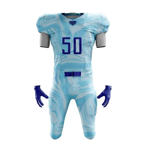 Ensemble de maillot et pantalon de football américain personnalisé pour hommes, anti-humidité, impression par sublimation, grandes tailles, 100 % polyester, OEM ODM - Product Image 1