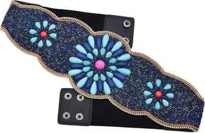 Ceinture de mode brodée haut de gamme avec détails miroir et perles pour un style ethnique et western – Ceinture ethnique élégante - Product Image 3