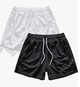 <b>Men</b> White Solid Color Board Shorts Mid Waist Drawstring Quick Dry Casual Swim <b>Trunks</b> with Pockets - Product Image 5