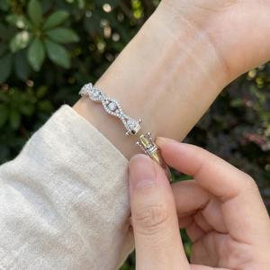 Fabricant chinois de bijoux, bracelet fin rond en or jaune 18 carats de haute qualité avec diamant naturel véritable pour femmes, fiançailles - Product Image 3