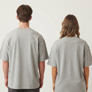 เสื้อยืดโอเวอร์ไซส์ผู้หญิง/ผู้ชาย ขายส่ง เนื้อผ้าเบา คอกลม ผ้าฝ้าย 100% รับผลิตเสื้อผ้าตามแบบ OEM ODM แบรนด์ส่วนตัว - Product Image 4