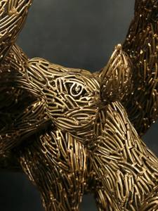 Escultura de Animales Hecha a Mano en Latón Estilo Art Deco, Familia de Ciervos, para Decoración del Hogar - Product Image 3