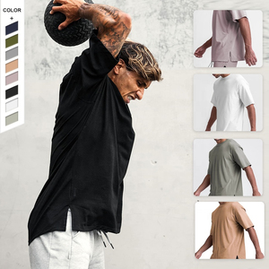 Men's <b>Black</b> Short Sleeve <b>T</b>-<b>Shirt</b> Regular Fit Solid Color Casual Style 100% Cotton Jersey Fabric Breathable Knitted - Product Image 4