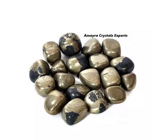 Pierre d'agate roulée en pyrite dorée, pierres précieuses naturelles en gros, cristaux d'agate de Amayra Crystals Exports India - Product Image 5