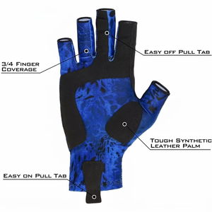 Guantes Deportivos Unisex de Medio Dedo para Pesca, Actividades al Aire Libre de Verano, Protección Solar, Antideslizantes, Transpirables, con Cierre de Velcro - Product Image 3