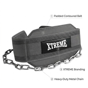 Ceinture de musculation avec chaîne pour dips, accessoires de musculation pour athlètes, ceinture de dips pour entraînement CrossFit - Product Image 2