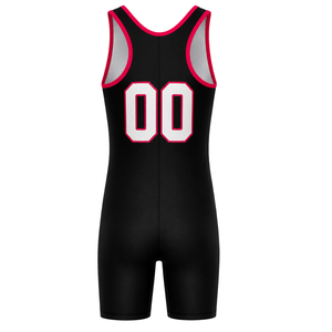 Maillot de lutte sublimé noir et rose pour hommes, uniforme sportif en polyester, sans manches, vêtements de lutte pour l'entraînement et les matchs - Product Image 3