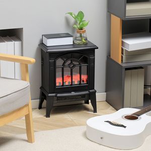 Caminetto Elettrico Realistico Autoportante con Fiamma, 750W/1500W, Protezione dal Surriscaldamento, Nero - Product Image 2