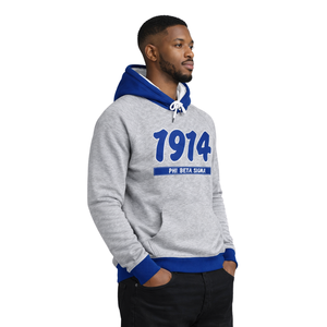 Sweat à capuche gris 1914 Phi Beta Sigma, vêtement de fraternité grecque avec design chenille classique, confort premium et coupe élégante - Product Image 3