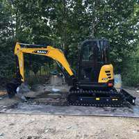 Mini-excavatrice SANY SY35U d'occasion à rotation arrière, 3,86 tonnes, compacte, pour travaux de rénovation de jardins et de construction municipale