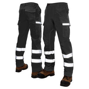 Pantalones de Trabajo para Hombre, Duraderos, Transpirables, 100% Algodón, Reflectantes, con Cinta Reflectante de Seguridad, Marca HI - Product Image 1