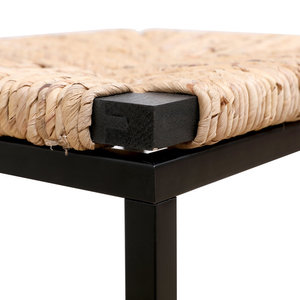 Lot de 2 tabourets de bar sans dossier tissés rustiques en jacinthe d'eau avec repose-pieds - Product Image 3