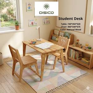Ensemble bureau et chaise d'enfant en bois, bureau moderne pour enfants, ensemble table d'étude pour enfants, bureau DISICO pour enfants - Product Image 5