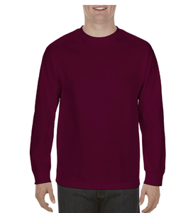 <b>Men's</b> Solid Purple Long Sleeve <b>Shirt</b> Plain Dyed Athletic Wear - Product Image 1